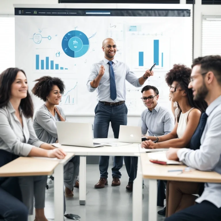 Professional leader engaged in training session